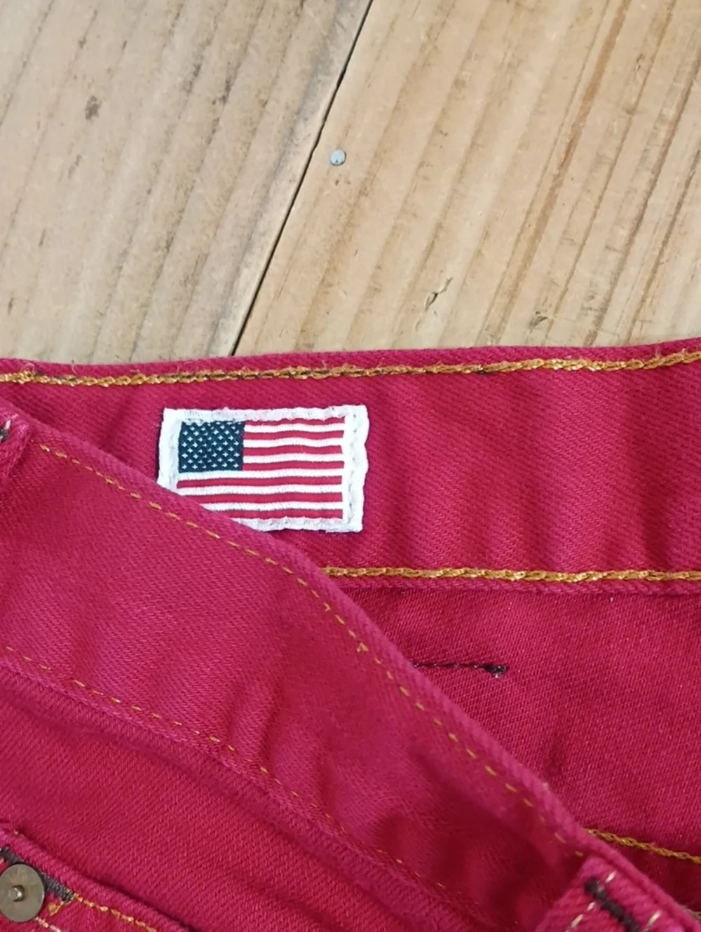 True Religion Rocco Red Denim Slim Straight Jeans Size 29 Inseam 34